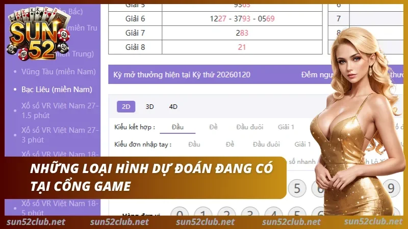 03 loại hình xổ số có thể tham gia tại cổng game